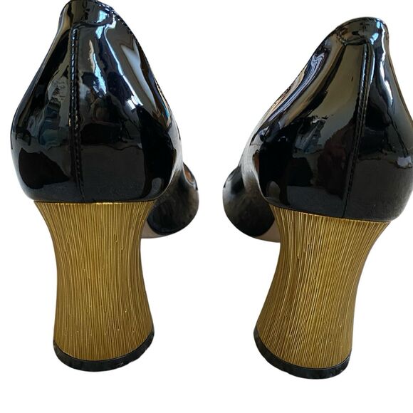 Gucci Vernice Pearl Arielle Mary Jane Pumps US 9.5 EU 39.5 Black Leather NEW - Picture 5 of 15